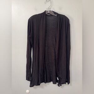 Rachel Rachel Black Lightweight Open Front Cardigan Business Office Classic M
